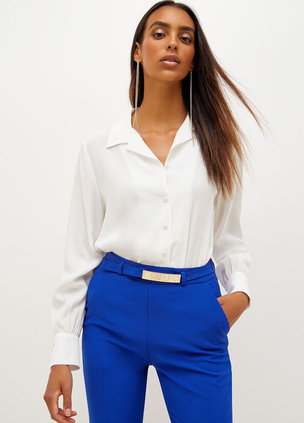 Women's Liu Jo Crepe De Chine Shirts White | GEW-123857