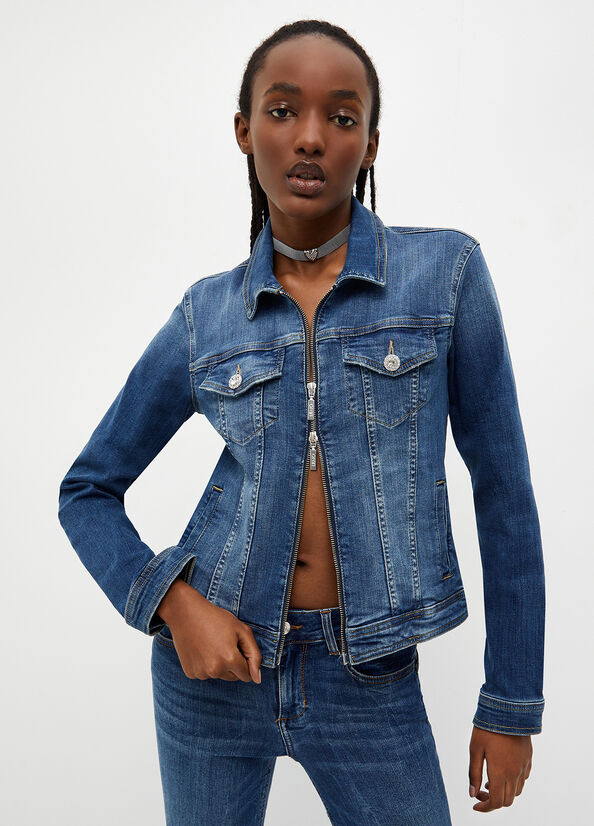 Women's Liu Jo Denim Jackets Dark Blue | KLG-031524