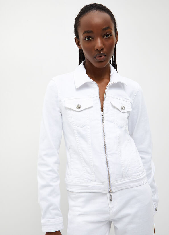 Women's Liu Jo Denim Jackets White | CLP-517894