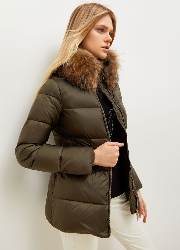 Women's Liu Jo Down In Quilted Technical Fabric Coats Green | ZVN-209687