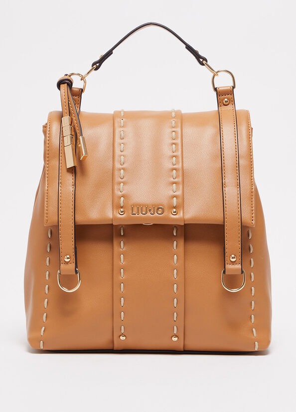 Women's Liu Jo Eco-Friendly Backpacks Light Brown | GFW-613059