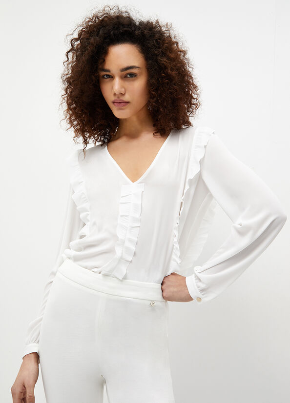 Women's Liu Jo Eco-Friendly Blouse Shirts White | FKZ-374812