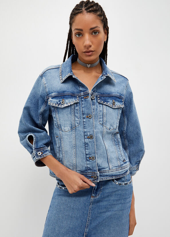 Women's Liu Jo Eco-Friendly Denim Jackets Blue | RNG-287196