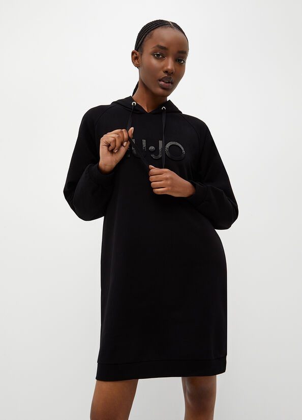 Women's Liu Jo Eco-Friendly Fleece Dress Black | WYG-289461