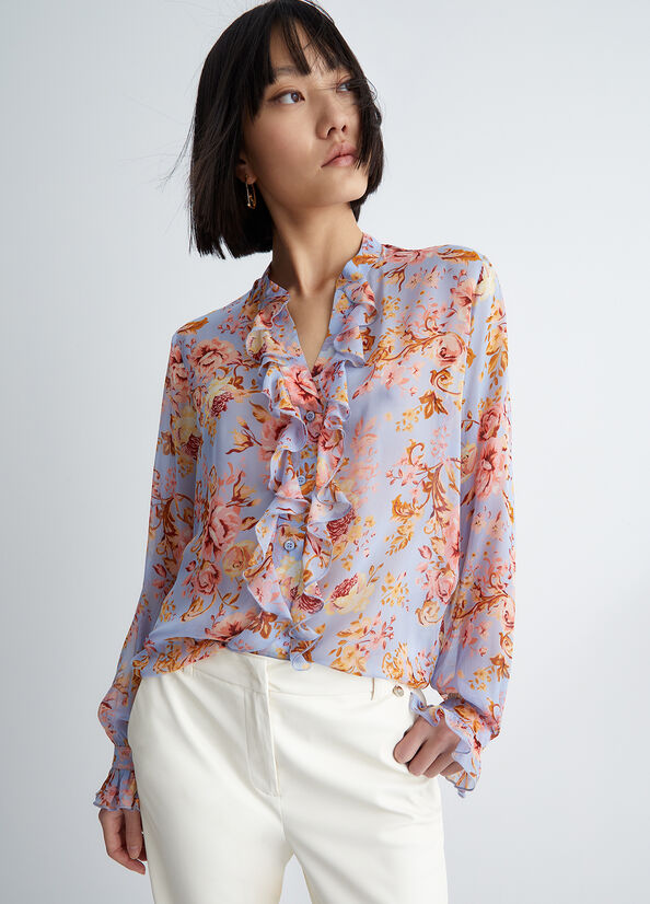 Women's Liu Jo Eco-Friendly Floral Shirts Multicolor | ENG-716940