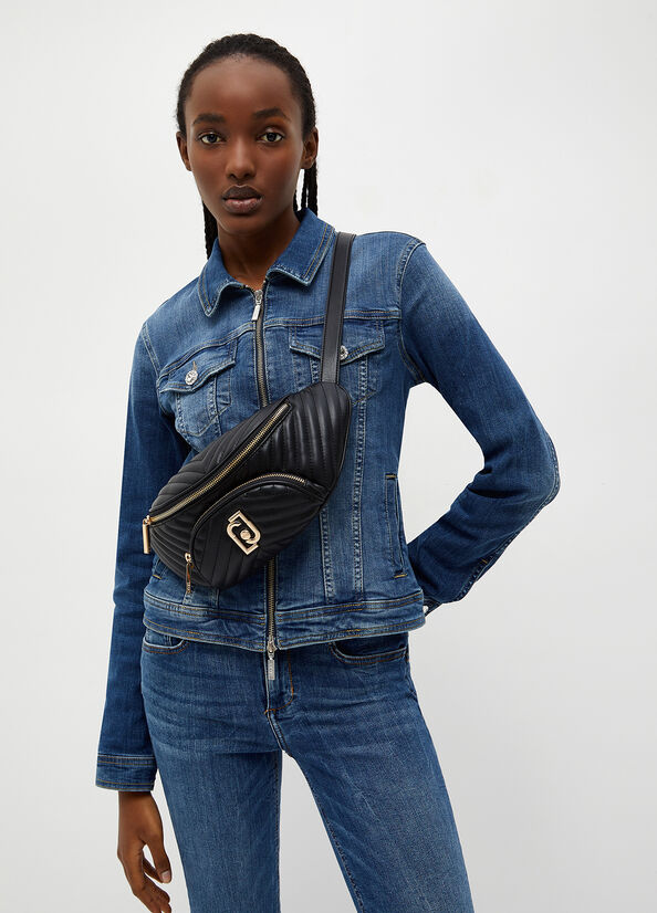Women's Liu Jo Eco-Friendly Quilted Belt Bags Black | XHW-465081