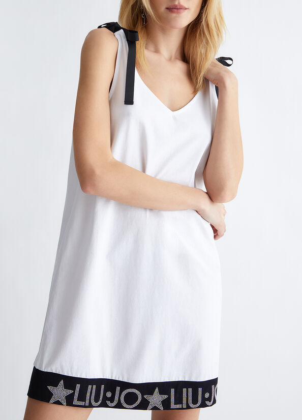 Women's Liu Jo Eco-Friendly With Logo Dress White | BUD-195863