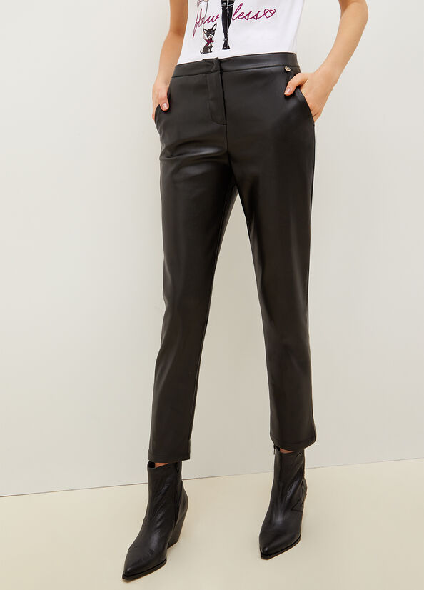 Women's Liu Jo Fabric Pants Black | VCM-762108