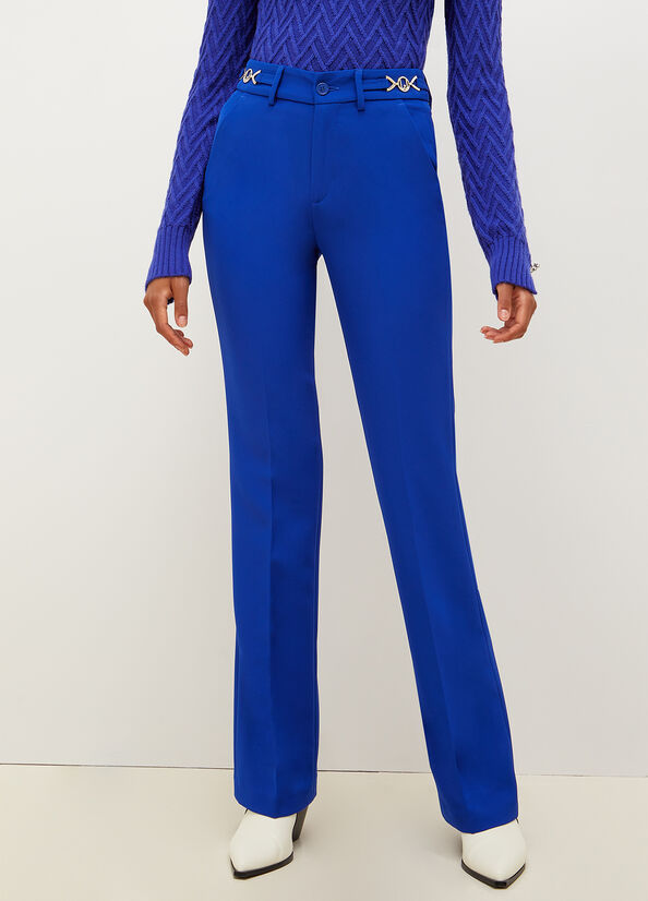 Women's Liu Jo High-Rise Stretch Pants Blue | RMF-765298