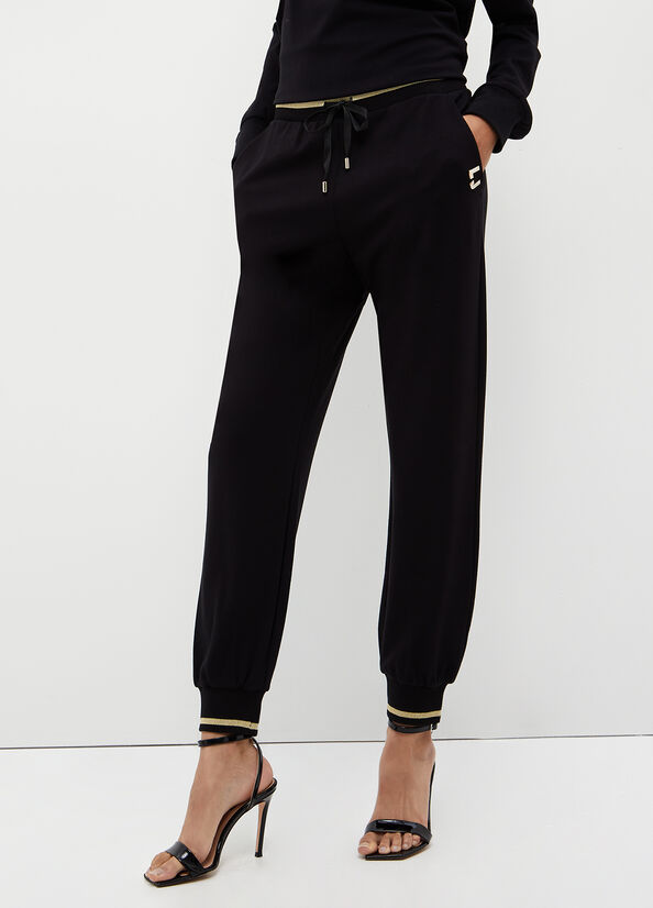 Women's Liu Jo Jogging In Jersey Pants Black | OPJ-620459