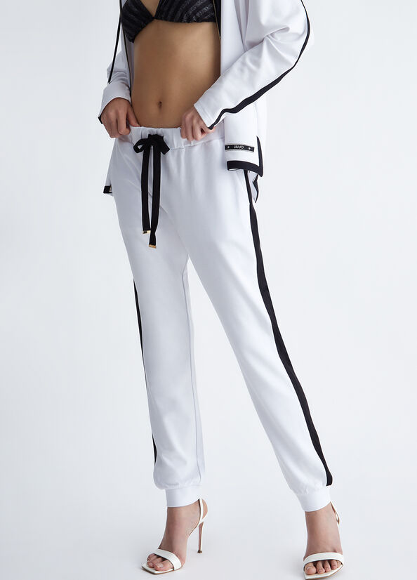 Women's Liu Jo Jogging Pants White / Black | VUZ-938251