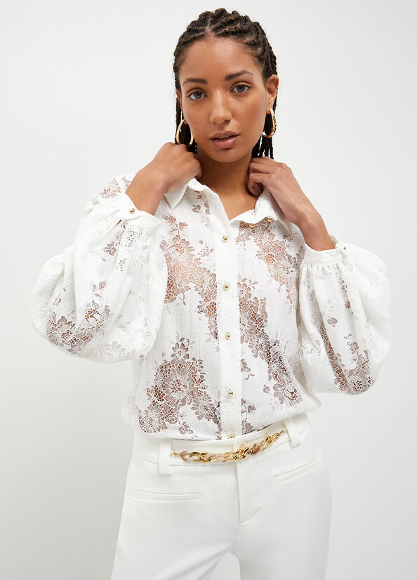 Women's Liu Jo Lace Shirts White | NVL-201574