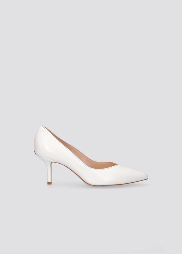 Women's Liu Jo Leather High Heels White | DSM-734021