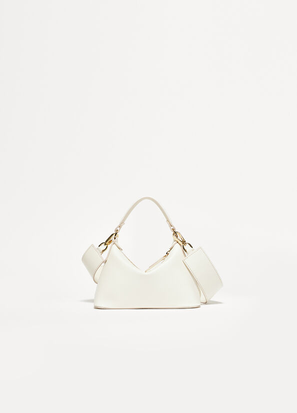 Women's Liu Jo Leather Mini Hobo Crossbody Bags White | OSG-381246