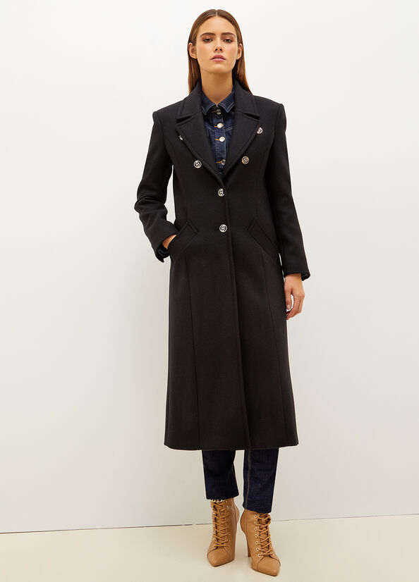 Women's Liu Jo Long Coats Black | CVY-042731