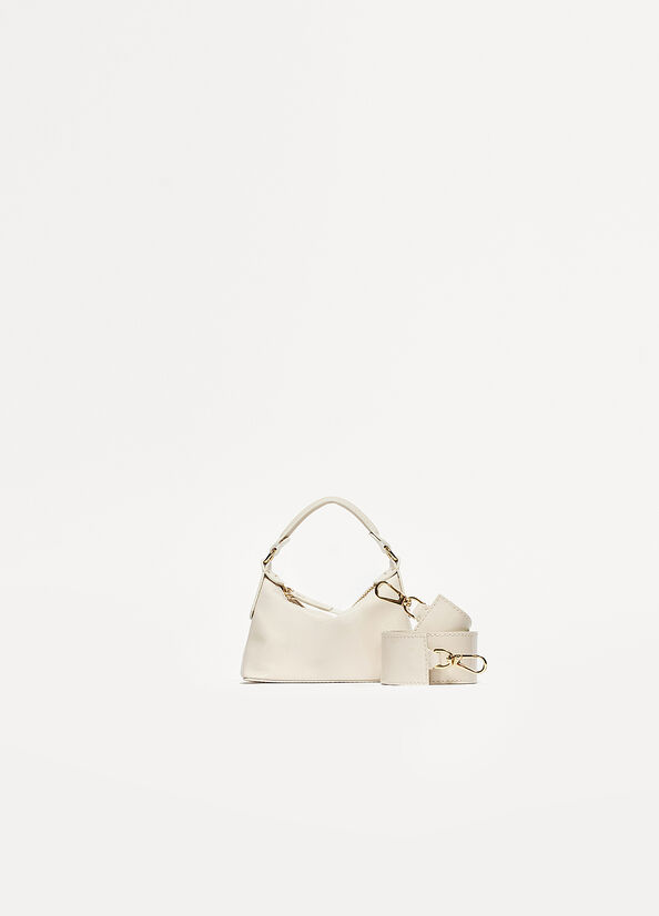 Women's Liu Jo Patent Leather Micro Hobo Crossbody Bags White | QUW-956021