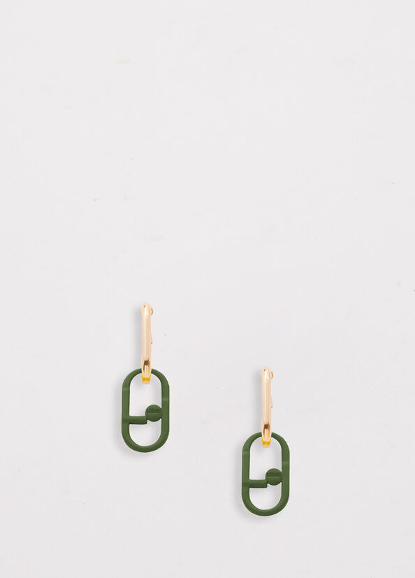 Women's Liu Jo Pendant Earrings With Monogram Jewelry Green | YCN-518694