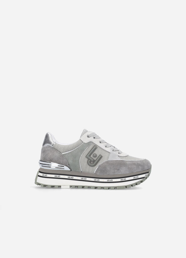 Women's Liu Jo Platform In Sparkling Fabric Sneakers Grey | BVR-148632