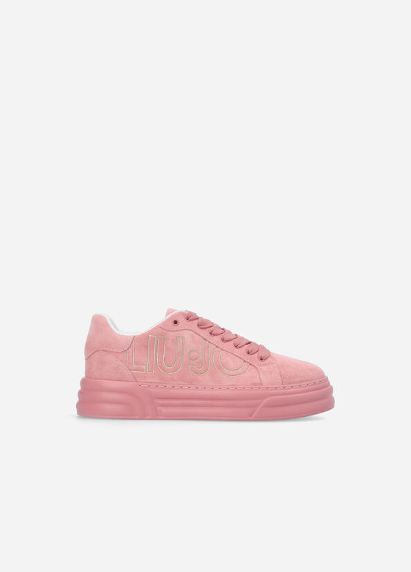 Women's Liu Jo Platform With Maxi Logo Sneakers Pink | PHG-273095