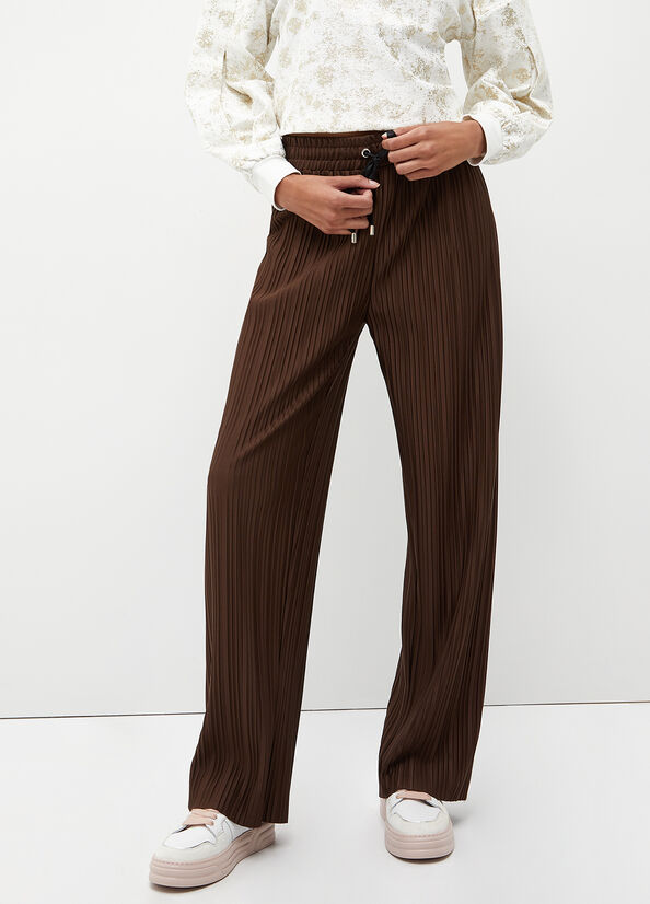 Women's Liu Jo Pleated Pants Dark Brown | QPB-391604