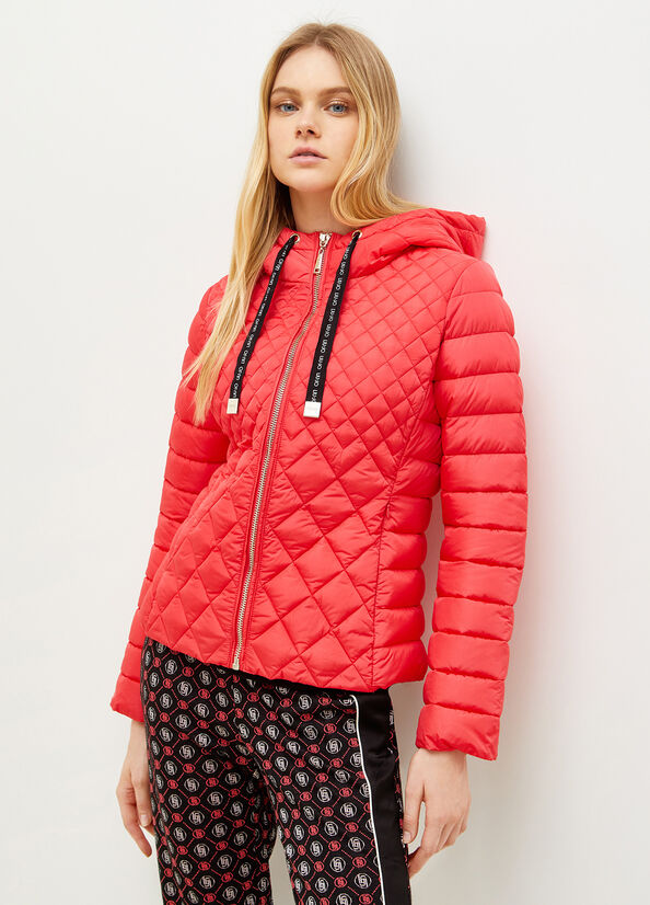 Women's Liu Jo Quilted Down With Hood Coats Fuchsia | HTZ-652374