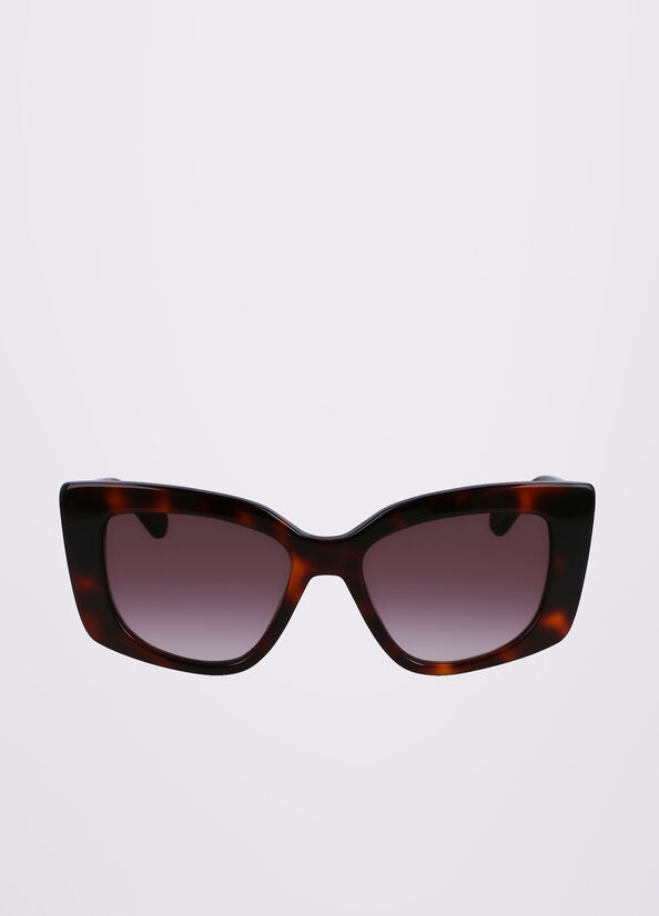 Women's Liu Jo Rectangular Sunglasses Black | YXS-794853