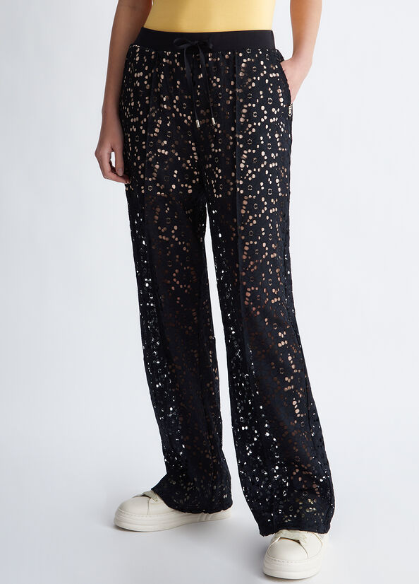 Women's Liu Jo San Gallo Lace Pants Black | FAN-569830