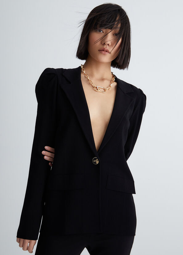 Women's Liu Jo Single-Breasted Blazer Jackets Black | ZQV-914527