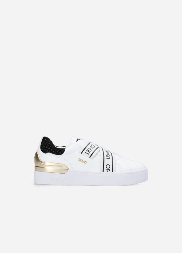 Women's Liu Jo Slip Ons With Logo Sneakers White | XGU-286475