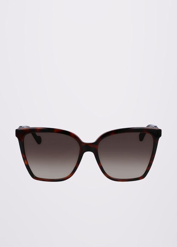 Women's Liu Jo Squared Sunglasses Brown | CYG-506928