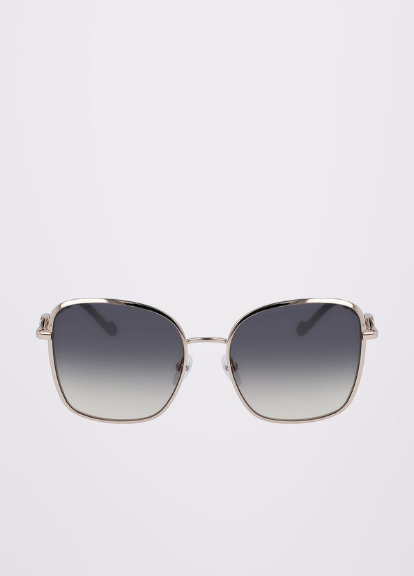 Women's Liu Jo Squared Sunglasses Gold | PRG-145237