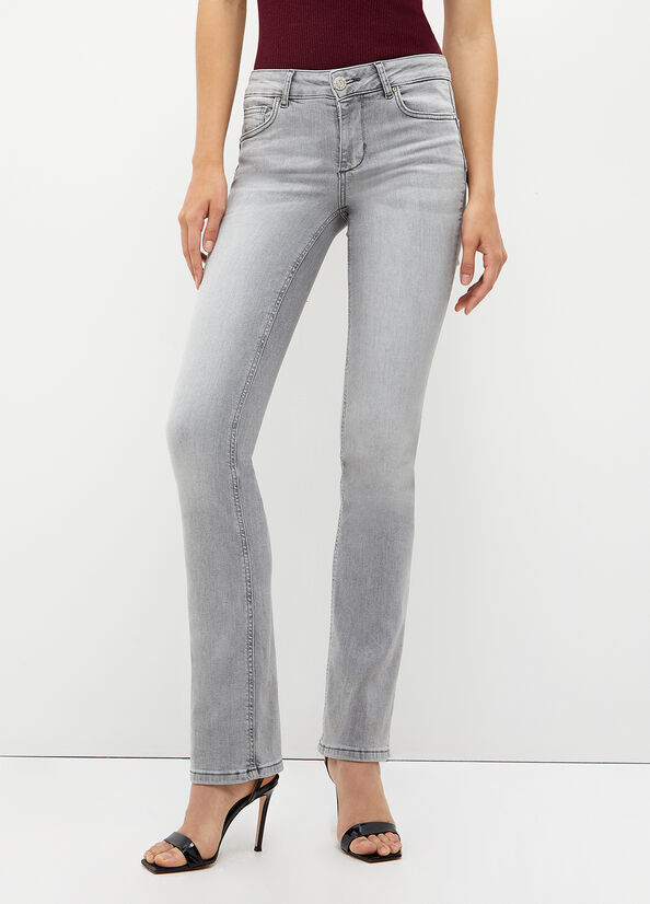 Women's Liu Jo Stretch Denim Cut Skinny Jeans Grey | URL-820534