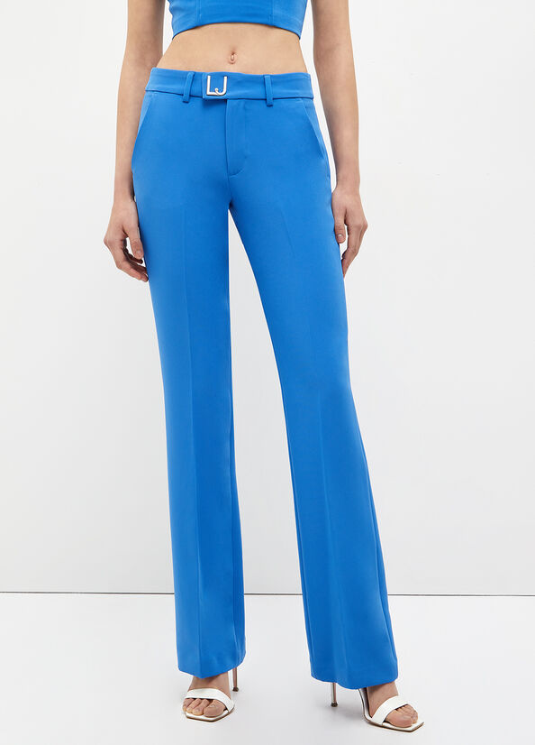 Women's Liu Jo Stretch Lj Pants Light Blue | ZMO-480257