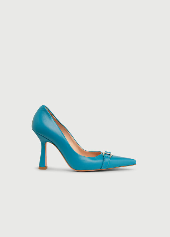 Women's Liu Jo With Jewel Logo High Heels Deep Blue | FPG-910453