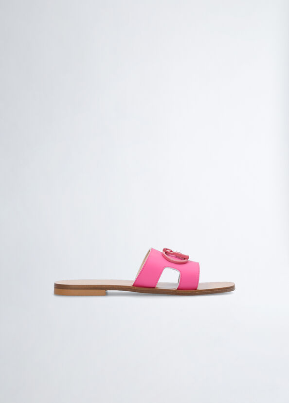 Women's Liu Jo With Logo Flat Shoes Pink | FWM-483162