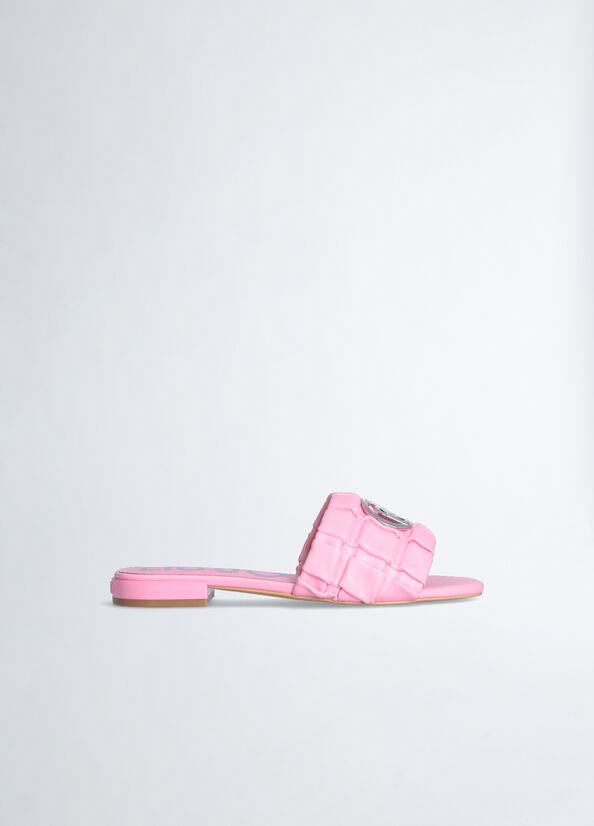 Women's Liu Jo With Logo Flat Shoes Pink | RNZ-132054