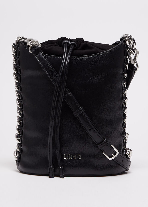 Women's Liu Jo With Logo Handbag Black | KAC-398514