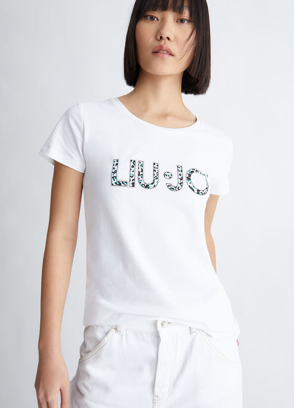 Women's Liu Jo With Logo Tops White | UIM-085639