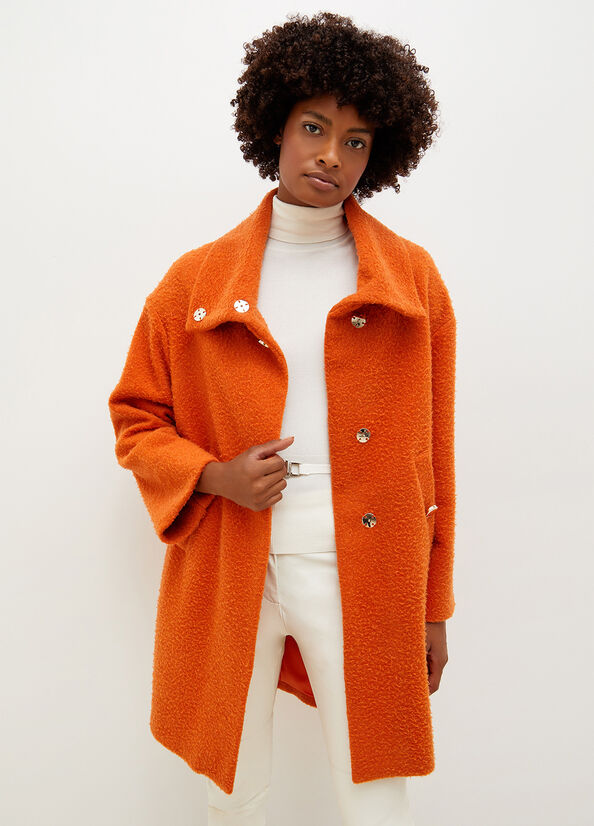 Women's Liu Jo Wool Blend Coats Orange | GQE-146230