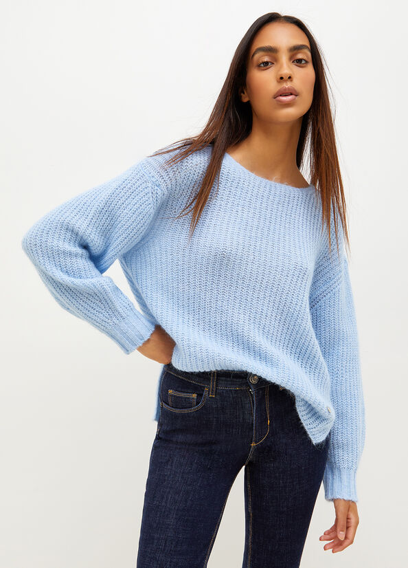 Women's Liu Jo Wool Blend Sweaters Light Blue | LBQ-503942